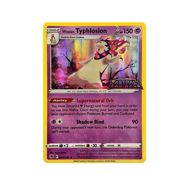 Hisuian Typhlosion - 052/189 Holo Astral Radiance Stamp Promo Realgoodeal Hisuian Typhlosion - 052/189 Holo Astral Radiance Stamp Promo Realgoodeal