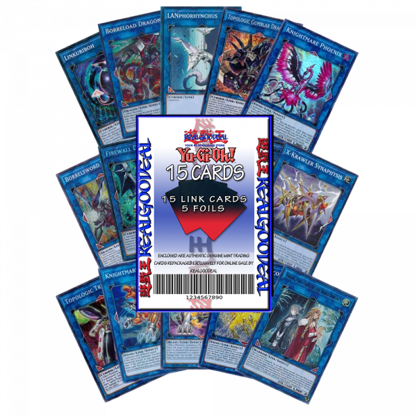 YuGiOh 15 Card Yugioh Link Monster Lot! Guaranteed Foils! No Duplicates!