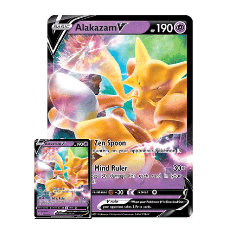 Alakazam V SWSH083 Black Star Promo Holo Ultra Rare PLUS BONUS JUMBO CARD