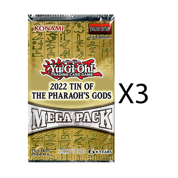 YuGiOh 2022 Tin of the Pharaoh's Gods Mega Pack [Bundle of 3]