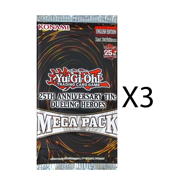 YuGiOh 25th Anniversary Tin Dueling Heroes Mega Pack Bundle of 3