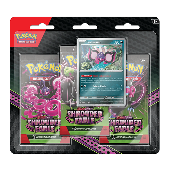 Pokemon Shrouded Fable Three Pack Blister [Pecharunt]