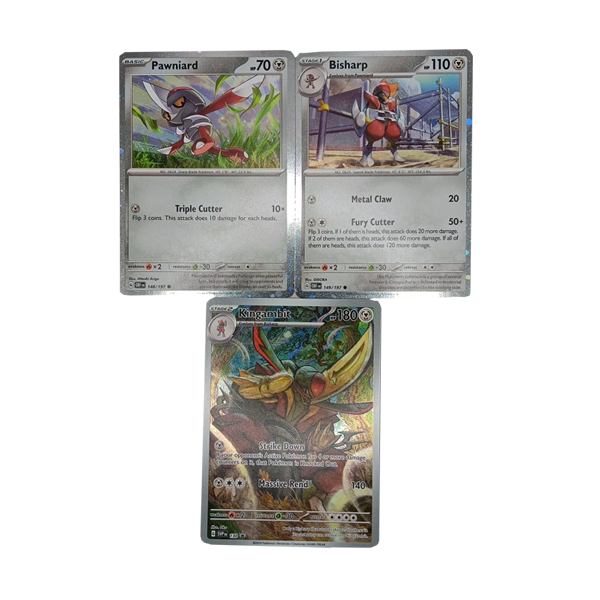 Pokemon Kingambit SVP130 Pawniard 148/197 Bisharp 149/197 Promo Bunle NM