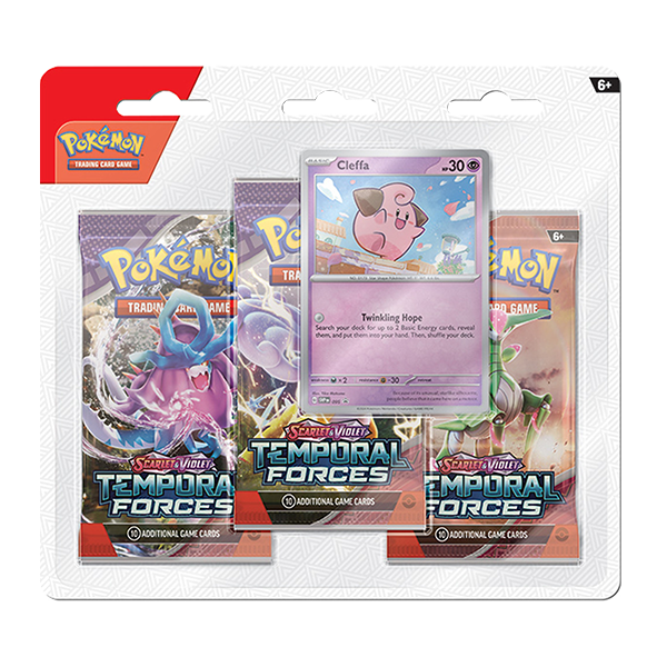 Pokemon Temporal Forces Three Pack Blister Cleffa (Release Date 03/22/2024)