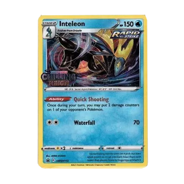 Pokemon Inteleon SWSH113 Sealed Build And Battle Stamped Chilling Reign Deck