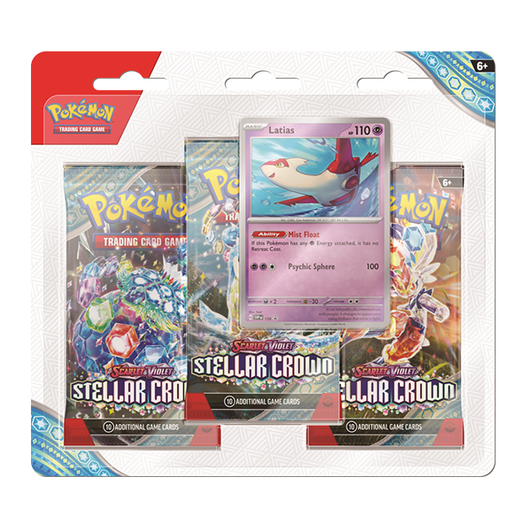 Pokemon Stellar Crown Latias 3 Pack Blister (Release Date 9/13/2024)