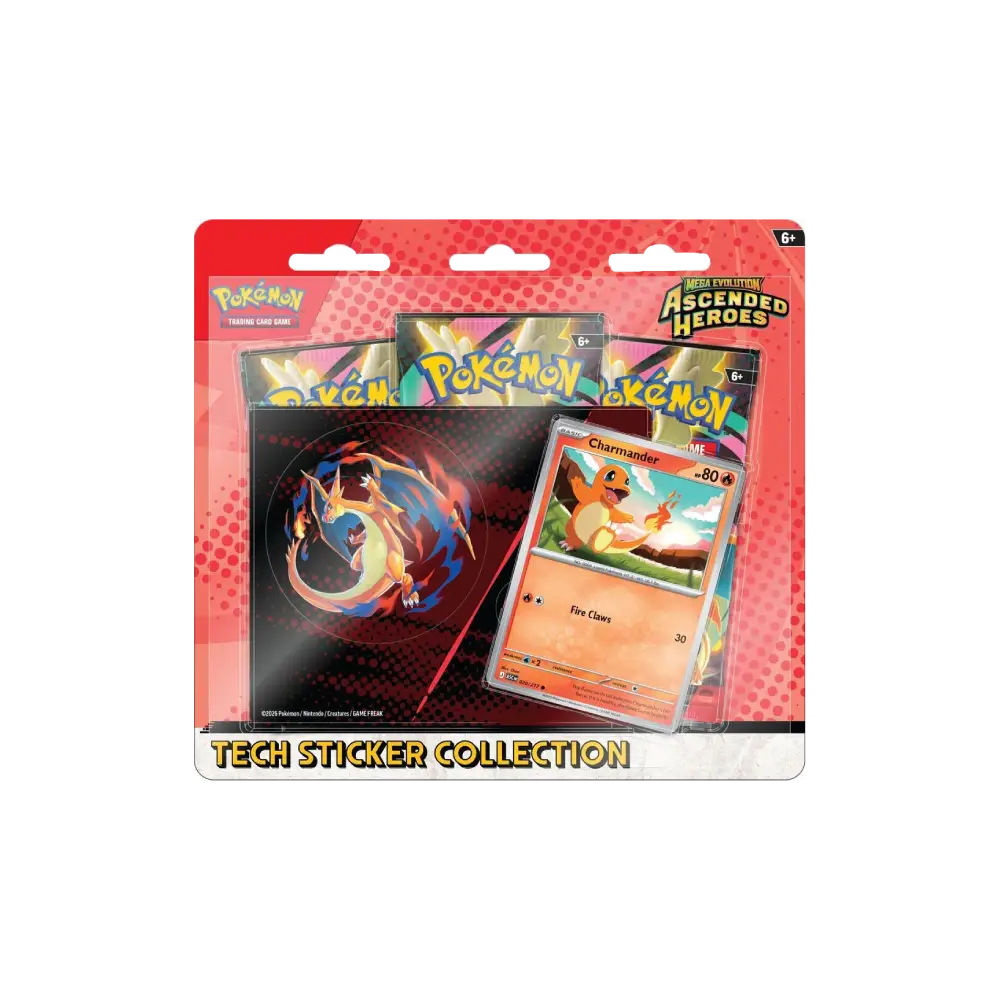 Pokemon Ascended Heroes Tech Sticker Collection Charmander RELEASE DATE 1/30/2026