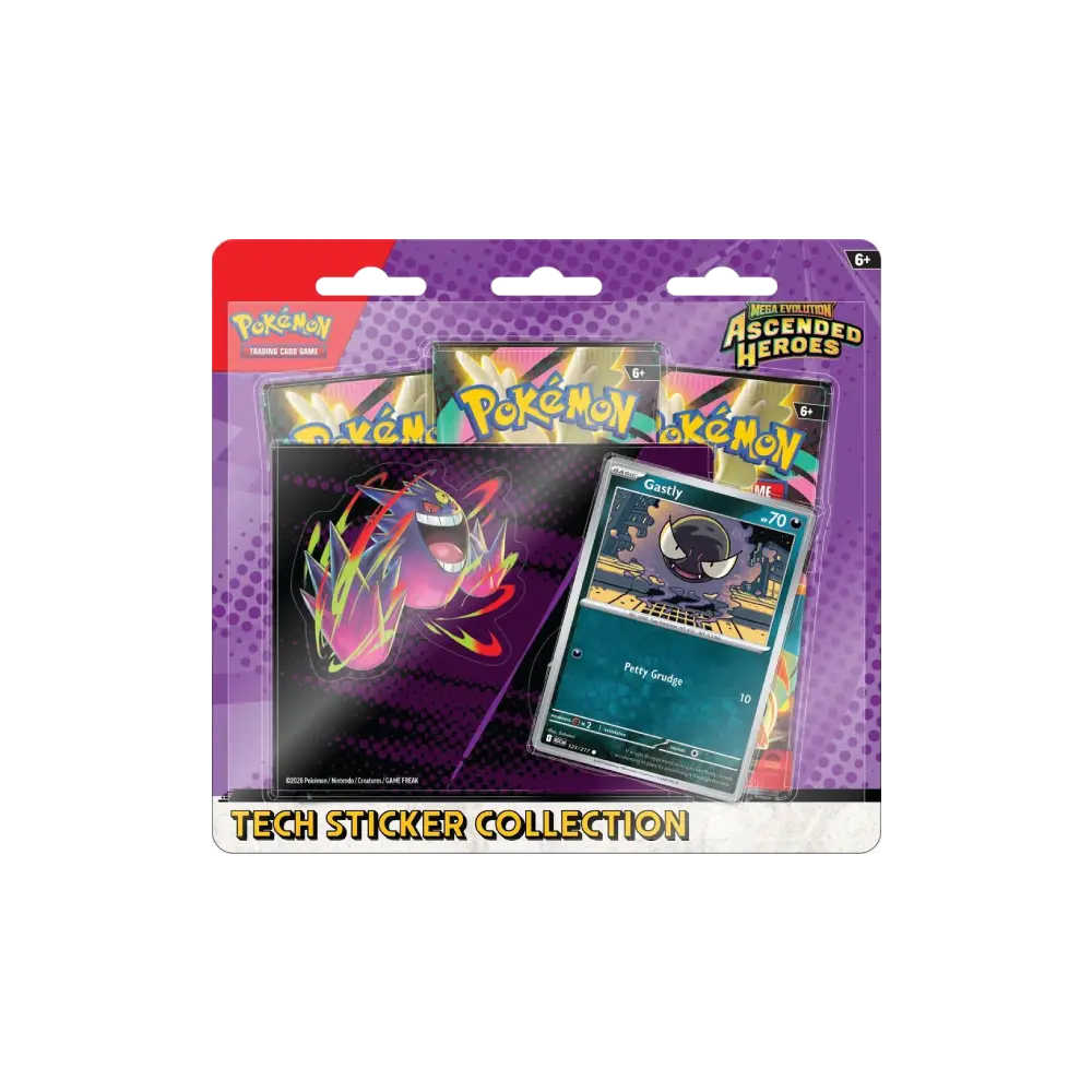 Pokemon Ascended Heroes Tech Sticker Collection Gastly RELEASE DATE 1/30/2026