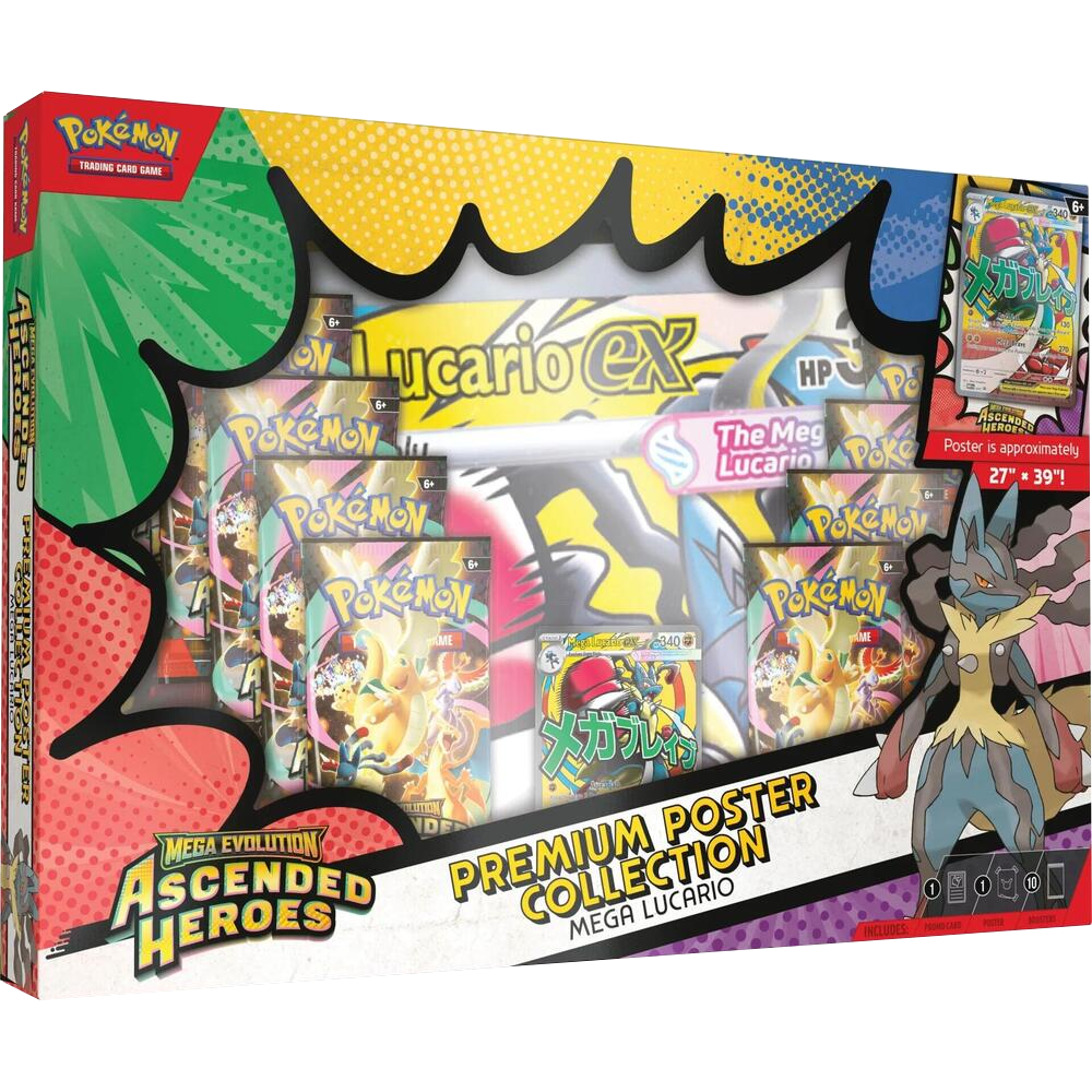 Pokemon Ascended Heroes Premium Poster Collection Mega Lucario ex