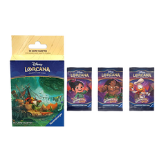 Disney Lorcana Shimmering Skies Booster Pack Bundle of 3 and Robin Hood Card Sleeves (65-Pack)(Release Date 8/23/2024)