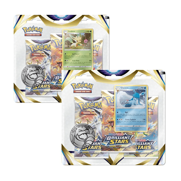 Pokemon Brilliant Stars Three Pack Blister Set of 2