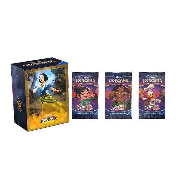 Disney Lorcana Shimmering Skies Booster Pack Bundle of 3 and Snow White Deck Box (Release Date 8/23/2024)