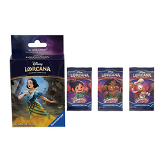 Disney Lorcana Shimmering Skies Booster Pack Bundle of 3 and Snow White Card Sleeves (65-Pack)(Release Date 8/23/2024)