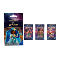 Disney Lorcana Shimmering Skies Booster Pack Bundle of 3 and Tiana Card Sleeves (65-Pack)(Release Date 8/23/2024)