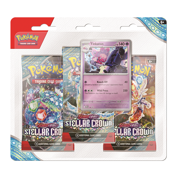 Pokemon Stellar Crown Tinkaton 3 Pack Blister (Release Date 9/13/2024)