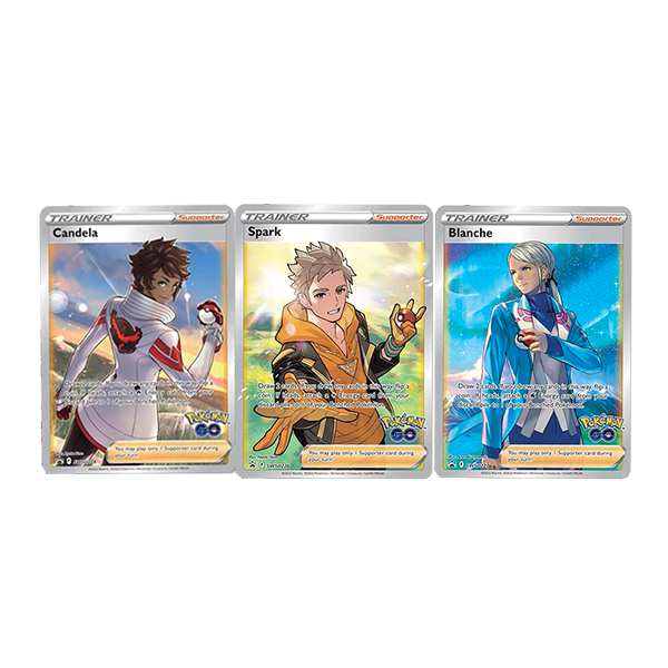 Pokemon Go Trainer 3 Card Bundle Spark-SWSH226/Blanche-SWSH227/Candela-SWSH228