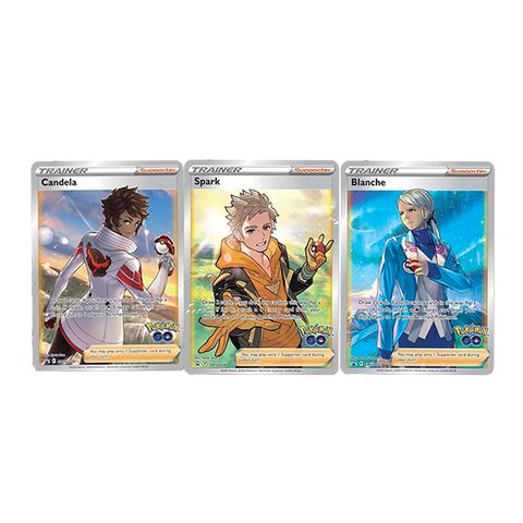 Pokemon Go Trainer 3 Card Bundle Spark-SWSH226/Blanche-SWSH227/Candela-SWSH228