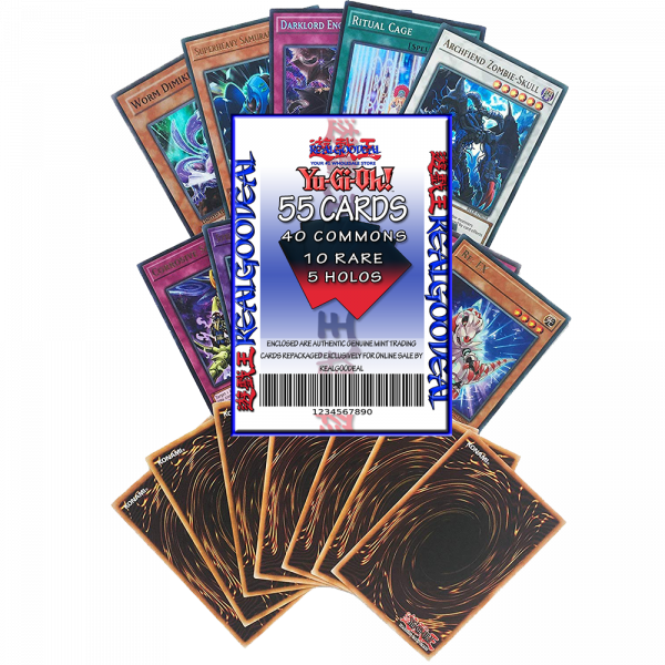 Yugioh Cards Lot of 40 Commons, 10 Rares & 5 Holos No Duplicates (Basic pack)