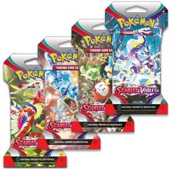 Pokemon Scarlet & Violet Sleeved Booster Pack Art Bundle [Set of 4]