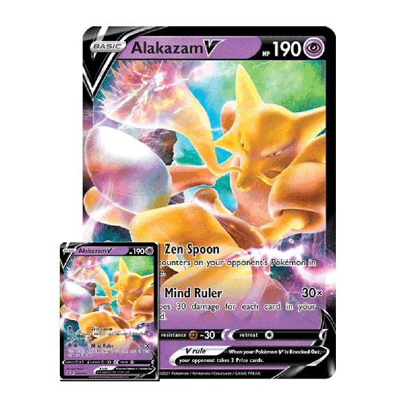 Alakazam V SWSH083 Black Star Promo Holo Ultra Rare PLUS BONUS JUMBO CARD