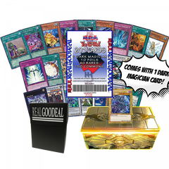 200 Yugioh Card Lot Bundle - Featuring Dark Magician 10 FOILS 40 RARES 150 COMMONS YUGIOH COLLECTOR TIN!! REALGOODEAL DECK BOX!!!