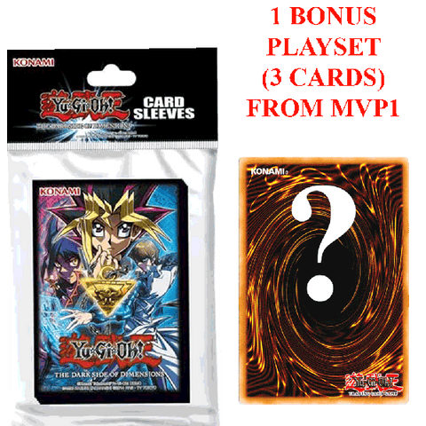 YuGiOh The Dark Side Of Dimensions 50ct Small Sized Sleeves PLUS FREE PLAYSET CARD